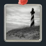 Ornement Carré Argenté Cape Hatteras Lighthouse<br><div class="desc">Cape Hatteras Lighthouse</div>