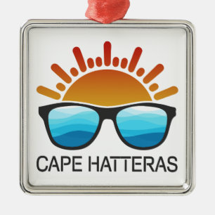Ornement Carré Argenté Cape Hatteras North Carolina Lunettes de soleil