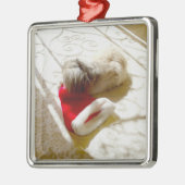Ornement Carré Argenté Captured Santa (Gauche)