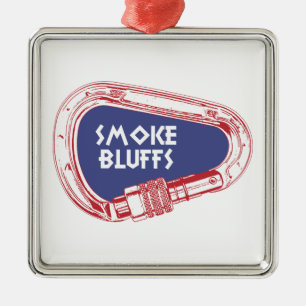 Ornement Carré Argenté Carabiner Escalade Smoke Bluffs