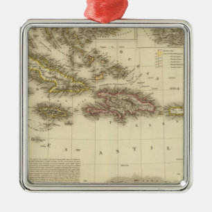 Ornement Carré Argenté Caraïbes et les Antilles