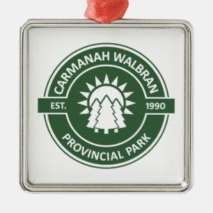 Ornement Carré Argenté Carmanah Walbran Provincial Sun Trees