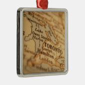 Ornement Carré Argenté Carte de cru de TORONTO (Droite)