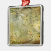 Ornement Carré Argenté Carte de la lune de Jupiter Lo (Gauche)