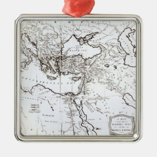 Ornement Carré Argenté Carte de la zone orientale de l'empire romain