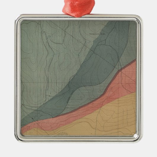 Ornement Carré Argenté Carte de l'Atlas du parc Hunter (Devant)