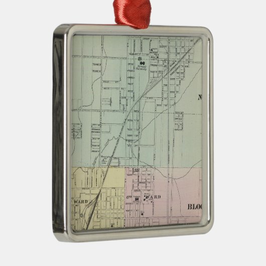 Ornement Carré Argenté Carte de Normale, Bloomington (Droite)