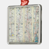 Ornement Carré Argenté Carte de système d'American Airlines de verso (Gauche)