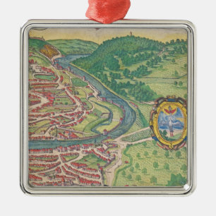 Ornement Carré Argenté Carte de Vienne