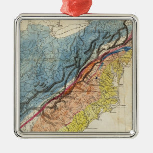 Ornement Carré Argenté Carte des États-Unis d'Amérique 3
