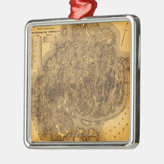 Ornement Carré Argenté Carte d'IslandPanoramic de désert de bâti (Gauche)