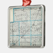 Ornement Carré Argenté Carte du compté de McLean et de Le Roy (Gauche)