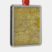 Ornement Carré Argenté Carte du comté de Dubuque (Droite)