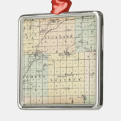 Ornement Carré Argenté Carte du comté de Sainte-Croix (Gauche)