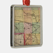 Ornement Carré Argenté Carte du comté de St Clair, Michigan (Droite)