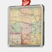 Ornement Carré Argenté Carte du comté de St Clair, Michigan (Gauche)