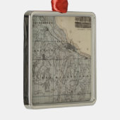 Ornement Carré Argenté Carte du comté de Winona, Minnesota (Droite)