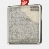 Ornement Carré Argenté Carte du comté de Winona, Minnesota (Gauche)