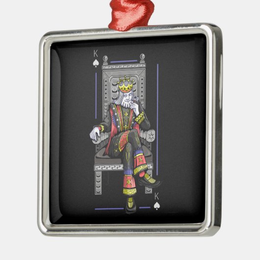 Ornement Carré Argenté Carte King (Gauche)