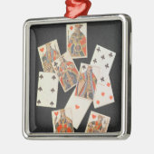 Ornement Carré Argenté Cartes de jeu (Gauche)