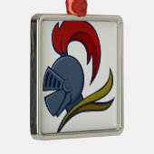 Ornement Carré Argenté Casque de chevalier (Droite)