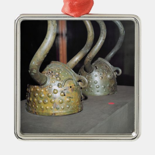 Ornement Carré Argenté Casque de Viking (Devant)