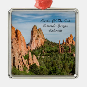 Ornement Carré Argenté Cathédrale Spires Formations Colorado Ornament