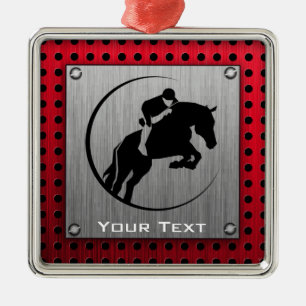 Ornement Carré Argenté Cavalier en aluminium balayé par Faux