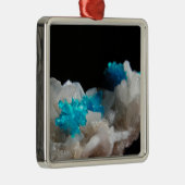 Ornement Carré Argenté Cavansite sur Stilbite (Droite)