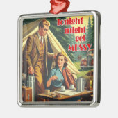 Ornement Carré Argenté Ce Soir Pourrait Être Dur Camping (Gauche)