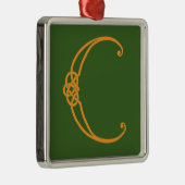 Ornement Carré Argenté Celtic Initial C (Droite)