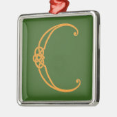 Ornement Carré Argenté Celtic Initial C (Gauche)