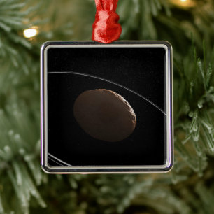 Ornement Carré Argenté Centaur 1099 Chariklo Et Ses Anneaux.