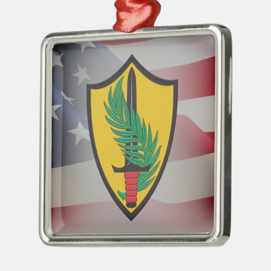 Ornement Carré Argenté Central Command CENTCOM (Gauche)