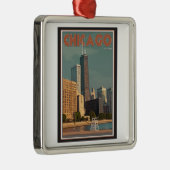 Ornement Carré Argenté Centre de Chicago - de John Hancock (Droite)