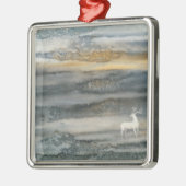 Ornement Carré Argenté Cerfs communs (Gauche)