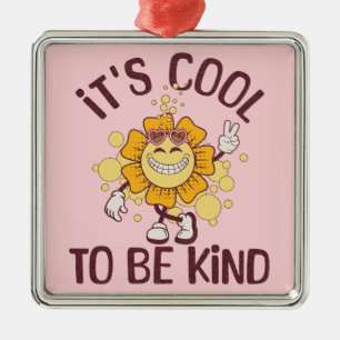Ornement Carré Argenté C'est cool d'être gentil