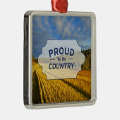 Ornement Carré Argenté Champ de blé après récolte (Droite)