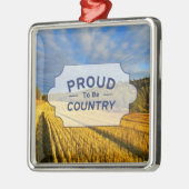 Ornement Carré Argenté Champ de blé après récolte (Gauche)