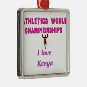 Ornement Carré Argenté Championnats du monde d'athlétisme Kenya Runner : (Droite)