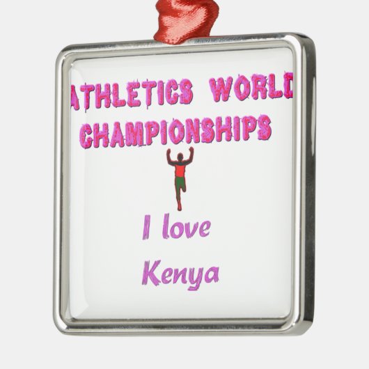 Ornement Carré Argenté Championnats du monde d'athlétisme Kenya Runner : (Gauche)