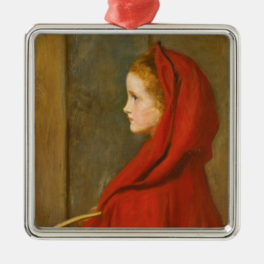 Ornement Carré Argenté Chaperon rouge (par John Everett Millais) (Devant)
