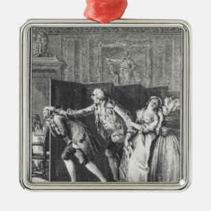 Ornement Carré Argenté Chassa Candide du Chateau de Le Baron