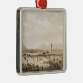 Ornement Carré Argenté Chasse à kangourou (Droite)