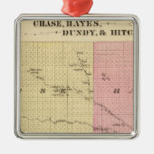Ornement Carré Argenté Chasse, Hayes, Dundy, et Hitchcock, Nébraska (Devant)