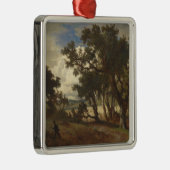 Ornement Carré Argenté Chasseur dans un paysage rural (Andreas Achenbach) (Droite)