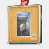 Ornement Carré Argenté Chat de Smartmouth (Gauche)