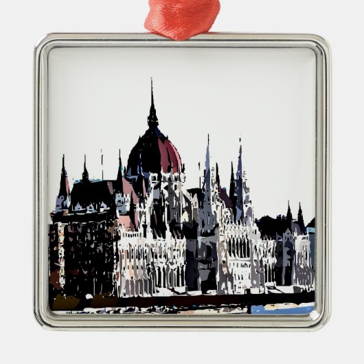 Ornement Carré Argenté Château de Budapest (Devant)