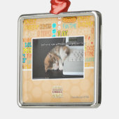 Ornement Carré Argenté Chats de Lol avec USB (Gauche)