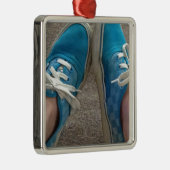 Ornement Carré Argenté chaussures de fourgons bleues (Droite)